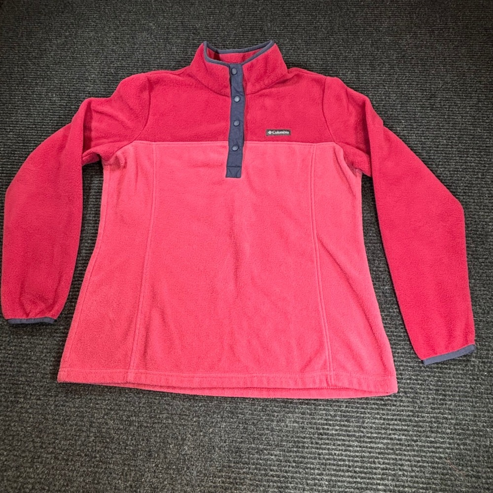 Columbia Benton Springs Snap Fleece Pullover Pink Two Tone AL1302 Womens L